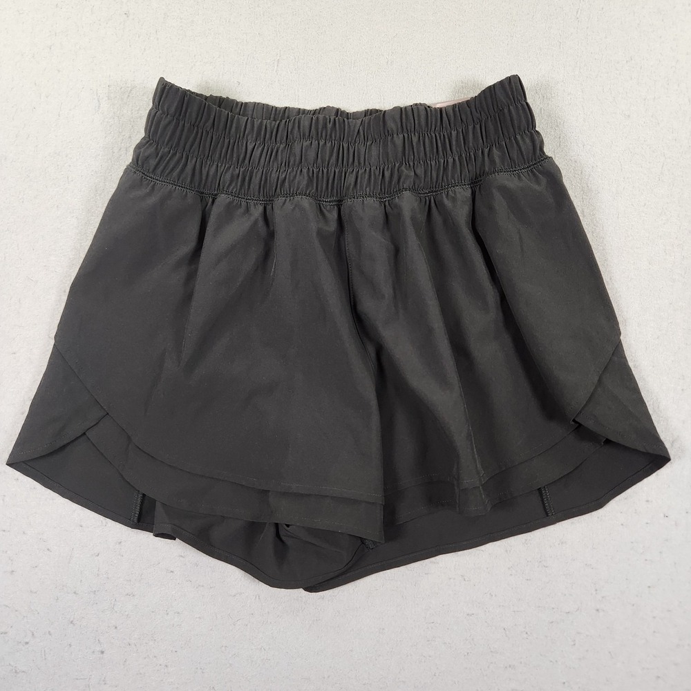 Calia Step Up Short Womens XS Pure Black High Rise Quick Dry Pull On NWT